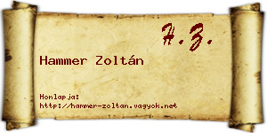 Hammer Zoltán névjegykártya